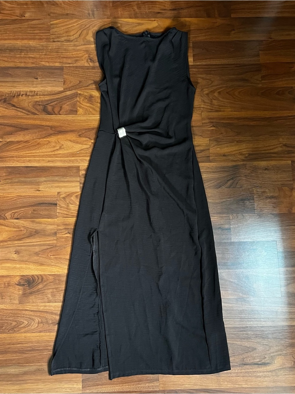 Lefties Dark Brown Midi Dress with Twist Detail
